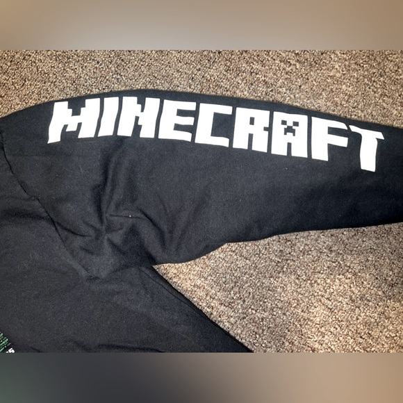 2019 Mojang AB Designed by Jinx Minecraft Boy's Lightweight Hoodie (Black) (L) - Picture 3 of 6